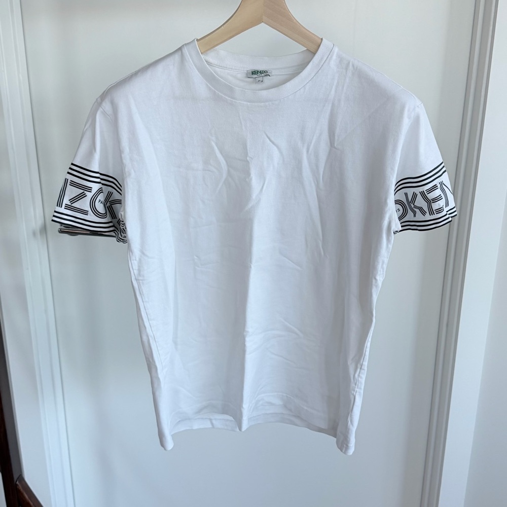 Kenzo White T-Shirt with Black Accents